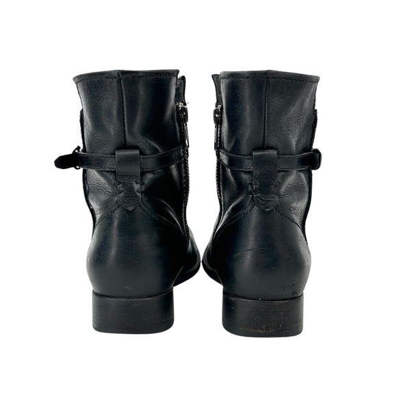 FRYE Classic Black Buckle Strap Leather Ankle Boots Booties sz 8.5B - Picture 8 of 15